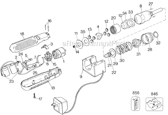 Page A Diagram and Parts List for 9019-48 Type 1 Black and Decker Electric Drill